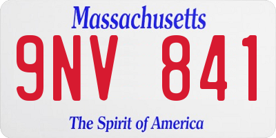 MA license plate 9NV841