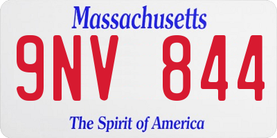 MA license plate 9NV844