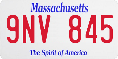 MA license plate 9NV845