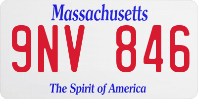MA license plate 9NV846