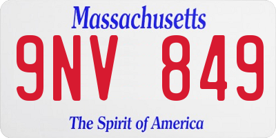 MA license plate 9NV849