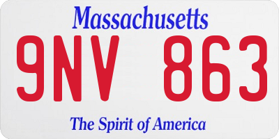 MA license plate 9NV863
