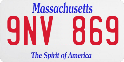 MA license plate 9NV869