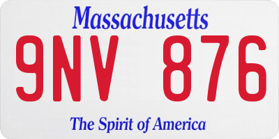 MA license plate 9NV876
