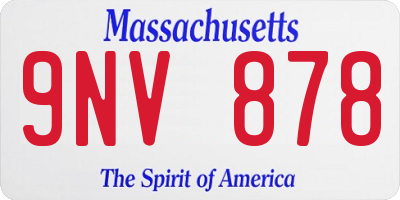 MA license plate 9NV878