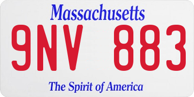 MA license plate 9NV883