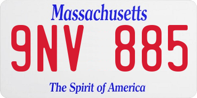 MA license plate 9NV885