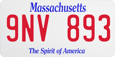 MA license plate 9NV893