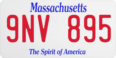 MA license plate 9NV895