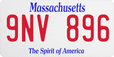 MA license plate 9NV896