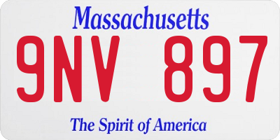MA license plate 9NV897