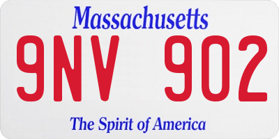 MA license plate 9NV902