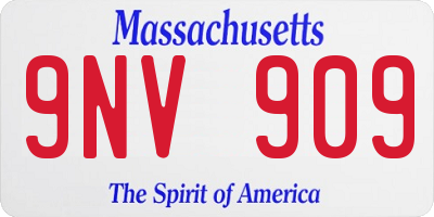 MA license plate 9NV909