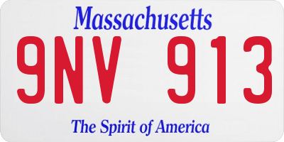 MA license plate 9NV913