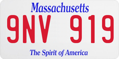 MA license plate 9NV919