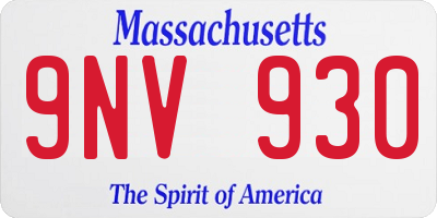 MA license plate 9NV930