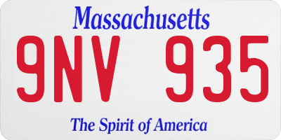 MA license plate 9NV935
