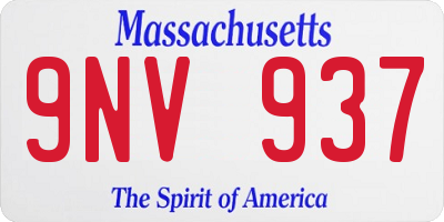 MA license plate 9NV937