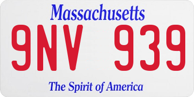 MA license plate 9NV939