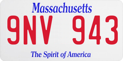 MA license plate 9NV943