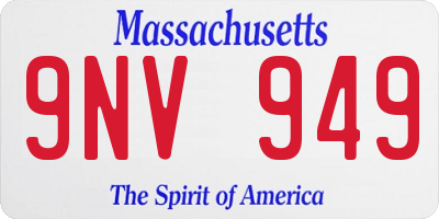 MA license plate 9NV949