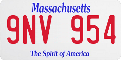 MA license plate 9NV954