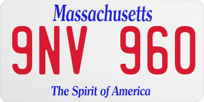 MA license plate 9NV960