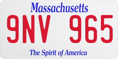 MA license plate 9NV965