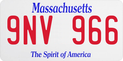 MA license plate 9NV966