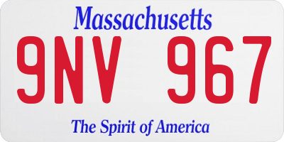 MA license plate 9NV967