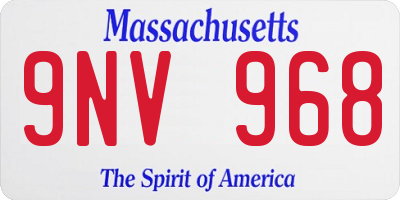 MA license plate 9NV968