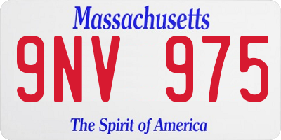 MA license plate 9NV975