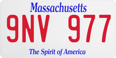 MA license plate 9NV977