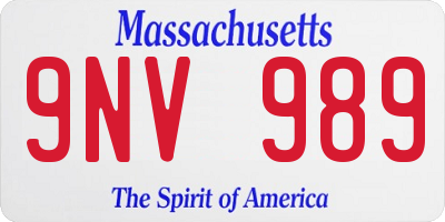 MA license plate 9NV989