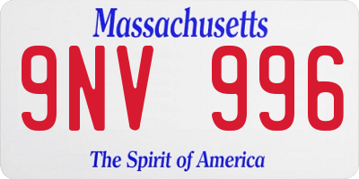 MA license plate 9NV996