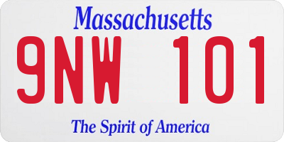 MA license plate 9NW101
