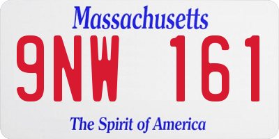 MA license plate 9NW161