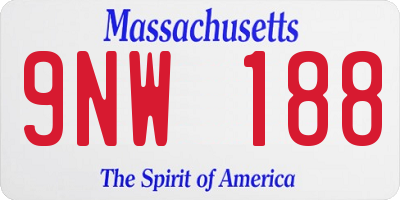 MA license plate 9NW188
