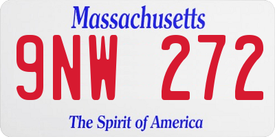 MA license plate 9NW272