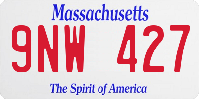 MA license plate 9NW427
