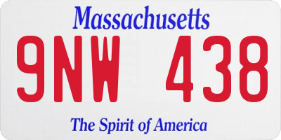 MA license plate 9NW438