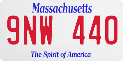 MA license plate 9NW440