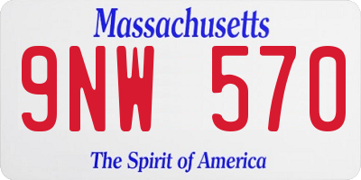MA license plate 9NW570