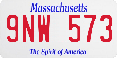 MA license plate 9NW573
