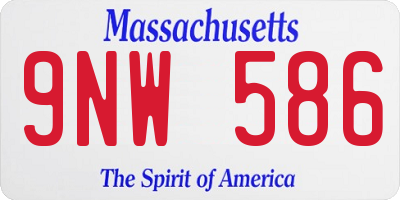 MA license plate 9NW586