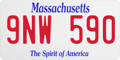 MA license plate 9NW590