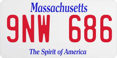 MA license plate 9NW686