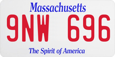 MA license plate 9NW696