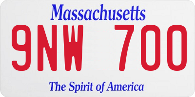 MA license plate 9NW700
