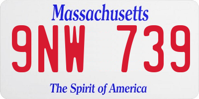 MA license plate 9NW739